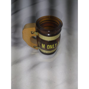 Miniture beer barrel mug shot glass "I'm only a small drinker" amber glass